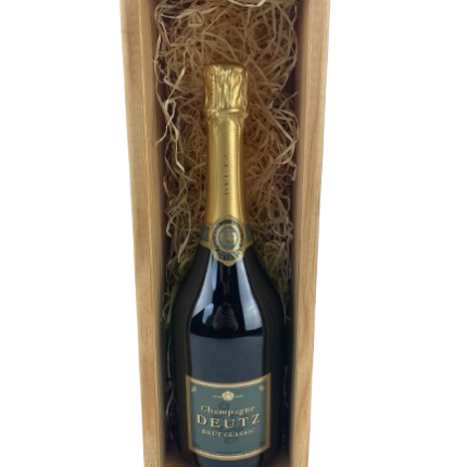 Deutz Brut Classic in luxe wijnkist met logo